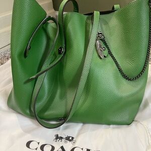 Coach Vibrant Green Leather Tote